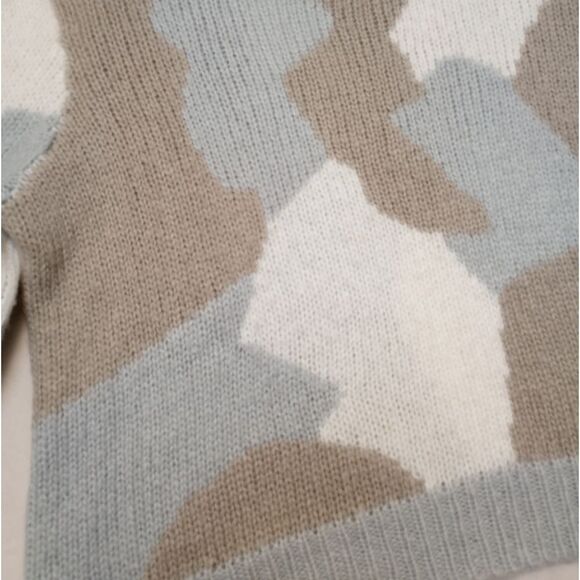 Wooden Ships Blue Tan Camo Pullover Sweater, size Small/Medium - Picture 5 of 14